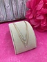 Sterling Silver 16 inch Three Chain Tri Tone CZ Bezel Necklace