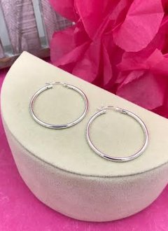 Sterling Silver Basic 2mm x 35mm Hoops