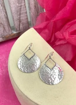 Sterling Silver Pear Hammered Earrings