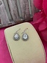 Sterling Silver Pear Shape Roman Glass Dangling Earrings