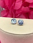 Sterling Silver Soft Diamond Shape Roman Glass Stud Earrings