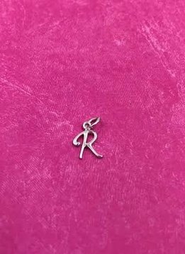 Sterling Silver Initial R Script Charm