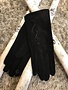 Black Cotton and Suede Gloves