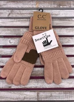 Pink Knit CC Smart Tip Gloves