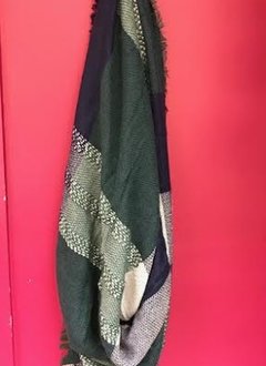 Green and Blue Plaid Blanker Scarf