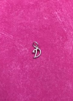Sterling Silver Initial D Script Charm