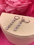 Silver Long Drop Dangle Pave Earrings Created with Swarovski Crystals