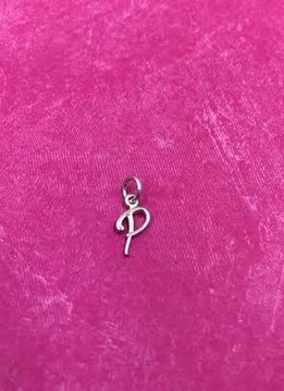 Sterling Silver Initial P Script Charm