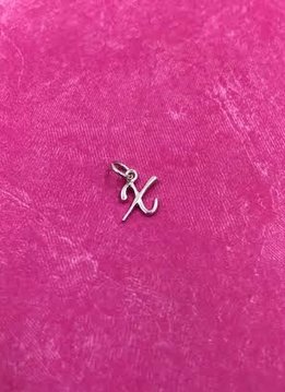 Sterling Silver Initial X Script Charm