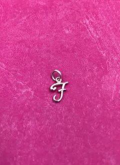 Sterling Silver Initial F Script Charm