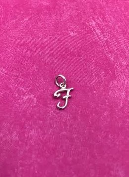 Sterling Silver Initial F Script Charm