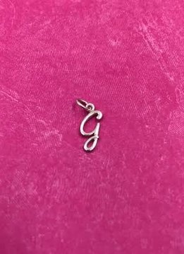 Sterling Silver Initial G Script Charm