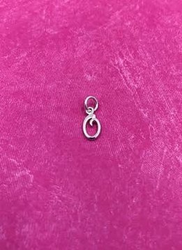 Sterling Silver Initial O Script Charm