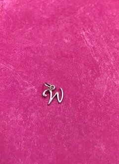 Sterling Silver Initial W Script Charm