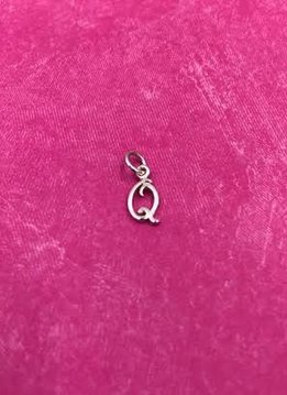 Sterling Silver Initial Q Script Charm