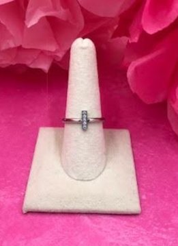 Stainless Steel Crystal Bar Ring