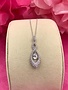 Silver AAA Cubic Zirconia Dangling Pave Tear Drop Necklace