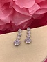 Silver AAA Cubic Zirconia Dangling Flower Earrings