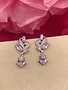 Silver AAA Cubic Zirconia Paisley Tear Drop Earrings
