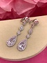 Silver AAA Cubic Zirconia Dangling Tear Drop Clip-On Earrings