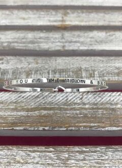 Silver Bangle “Love You To The Moon And Back”