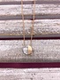 Gold Necklace with Circle Half Marble Half Gold Pendant