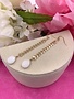 Gold Long Earrings with a White Stone At End