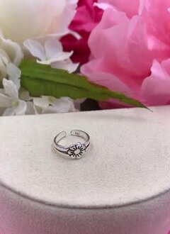 Sterling Silver Flower Toe Ring