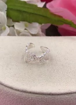 Sterling Silver Floral Toe Ring