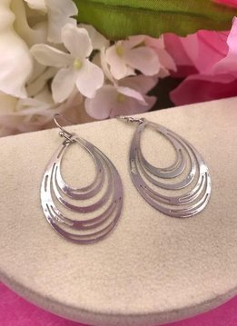 Silver Multiple Oval Loop Earrings
