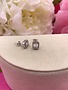 Italian Sterling Silver Swarovski Rectangular Studs