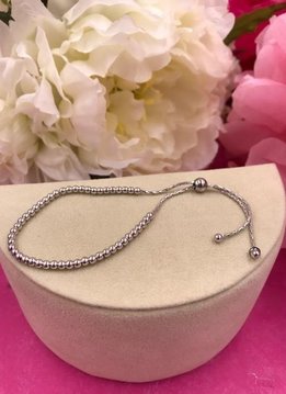 Italian Sterling Silver Tiny Ball Adjustable Bracelet