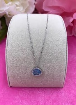 Italian Sterling Silver Blue Quartz Pendant