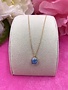 Italian Sterling Silver Gold Plated with Blue Quartz Pendant