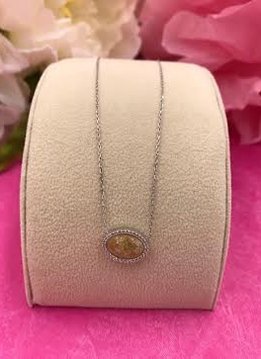 Italian Sterling Silver Yellow Quartz Pendant