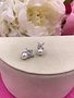 Italian Sterling Silver Cubic Zirconia Flower Earrings with Pearl