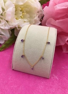 14K Gold Filled Amethyst Confetti Necklace