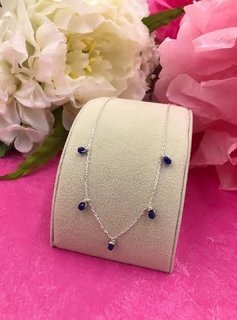 Sterling Silver Navy Jade Confetti Necklace