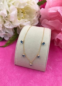 14K Gold Filled Sapphire Swarovski Confetti Necklace