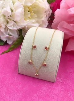 14K Gold Filled Rose Swarovski Confetti Necklace