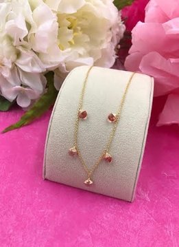 14K Gold Filled Rose Swarovski Confetti Necklace