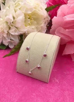 Sterling Silver Rose Swarovski Confetti Necklace