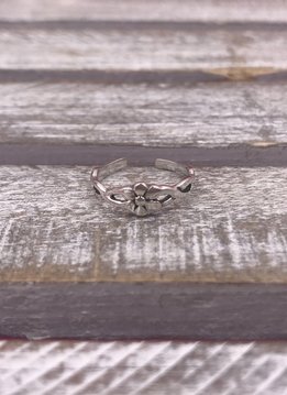 Sterling Silver Flower with Weave Toe Ring