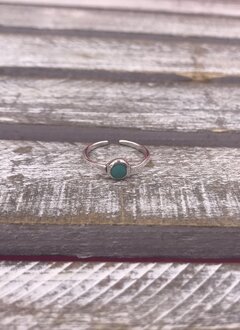 Sterling Silver Toe Ring with Synthetic Turquoise