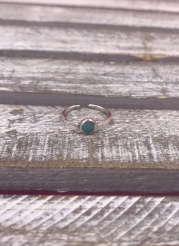 Sterling Silver Toe Ring with Synthetic Turquoise