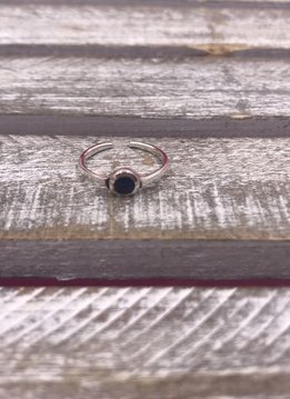 Sterling Silver Toe Ring with Synthetic Sodalite