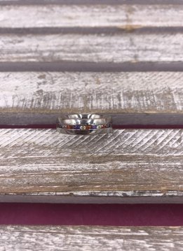 Stainless Steel Ring with Mixed CZ