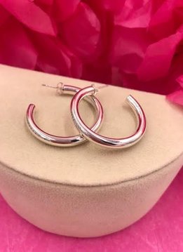 Sterling Silver Chunky Hoop Earrings