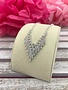 Silver and Clear Rhinestone V Necklace