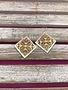 Silver and Gold Diamond Shaped Filigree Earrings